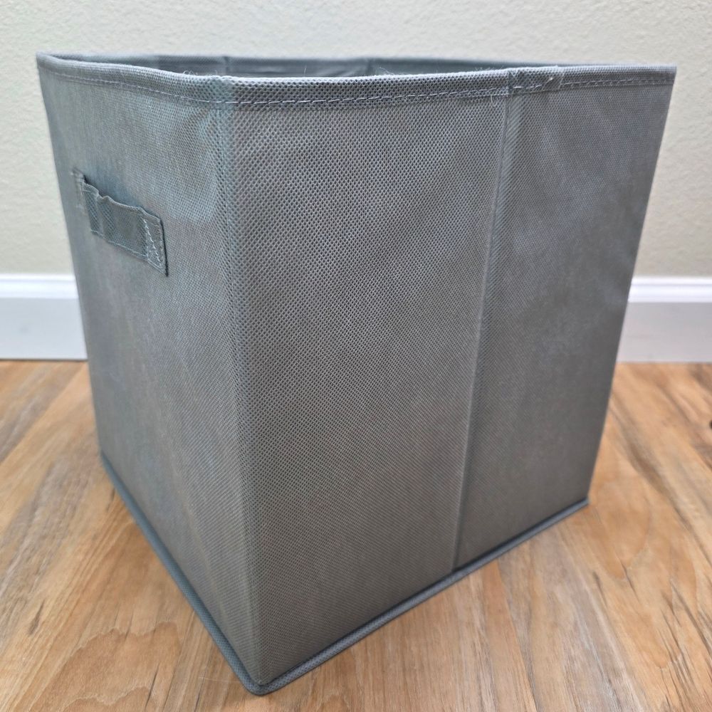 🔸️Gray Canvas Dual Handle Collapsible Storage Bin Set of 4 - Picture 10 of 12